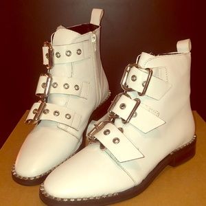 Topshop White Studded Booties